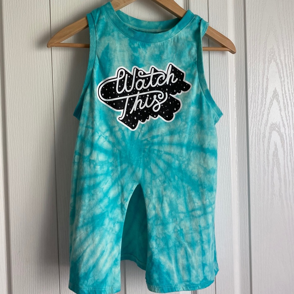Skater Teal/blue tie dye women’s muscle tank